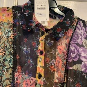 Zara Floral Patchwork Mini Dress - Multicolor